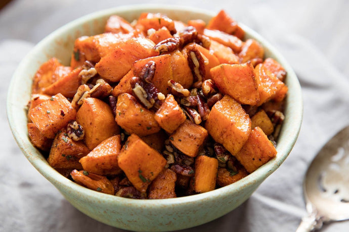 Roasted Sweet Potatoes w/ Honey and Almonds Pieczone Słodkie Ziemniaki z Miodem i Migdałami