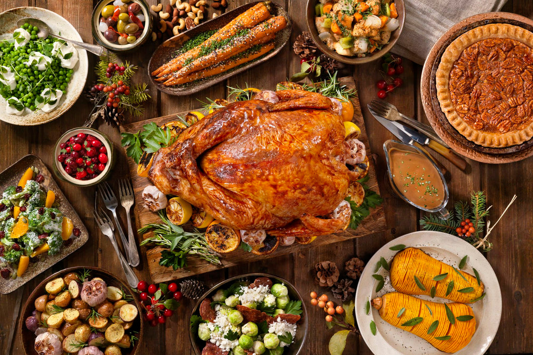 A Feast of 5 Dishes - Roasted Turkey with Meat Stuffing