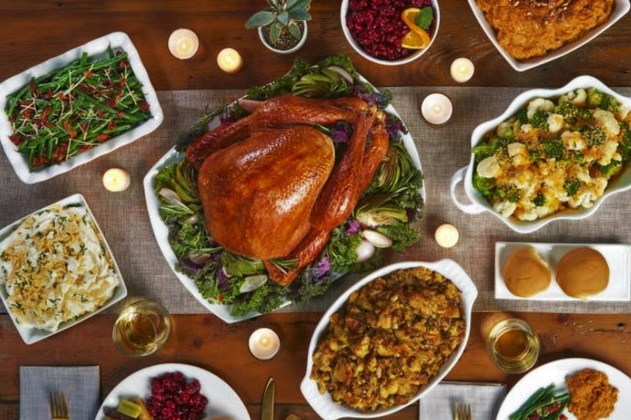 A Feast of 5 Dishes - Roasted Turkey with Vegetable Stuffing